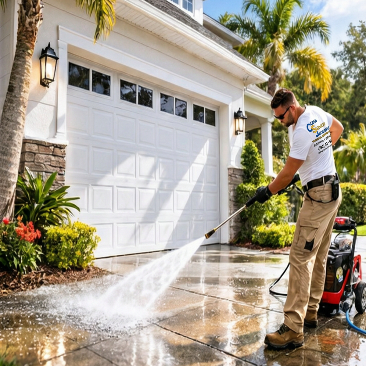 Driveway Pressure Washing - Residential driveway pressure washing residential